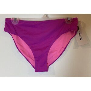 NWT Hurley Reverisble Bikini Bottom Swim Bathing Full Coverage Pink Purple M New